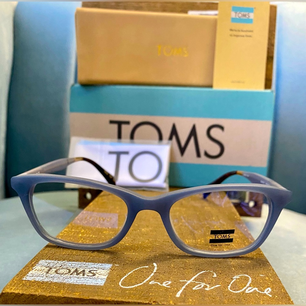 Brand New TOMS “Candace” Blue Denim Rectangular Optical Eyeglasses